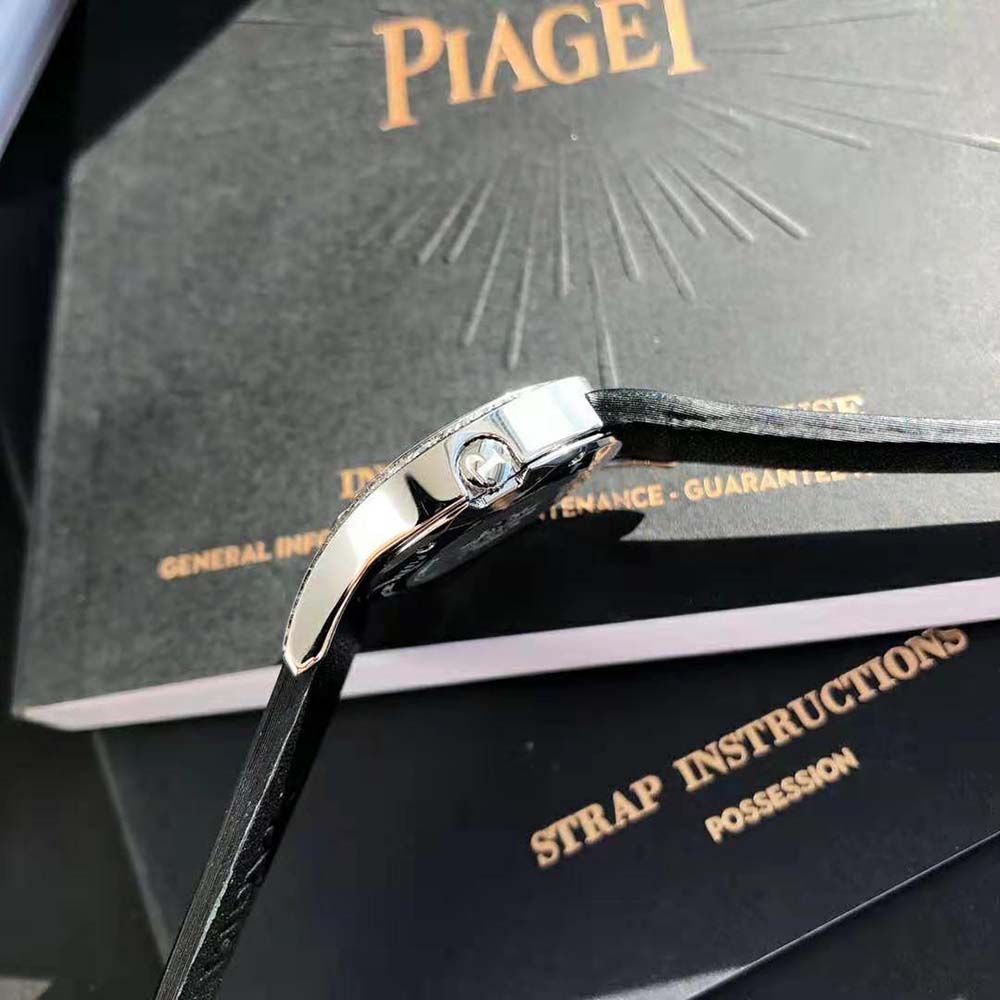 Piaget Women Limelight Gala Watch Mechanica Movement 32mm in White Gold-Black (8)