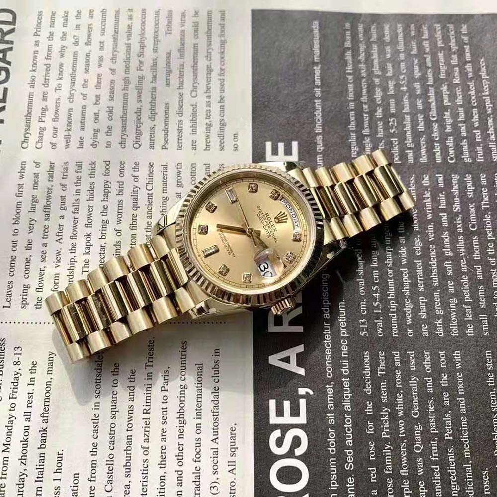 Rolex Women More Day-Date Technical Details 36 mm in 18 Yellow Gold (2)