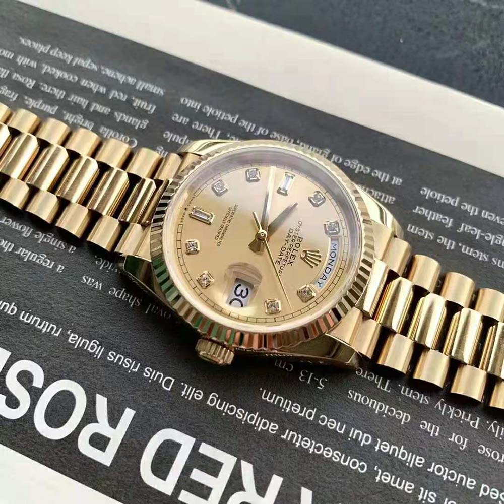 Rolex Women More Day-Date Technical Details 36 mm in 18 Yellow Gold (5)