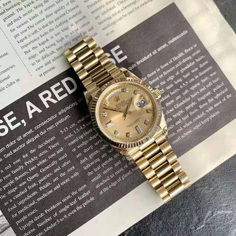 Rolex Women More Day-Date Technical Details 36 mm in 18 Yellow Gold (6)