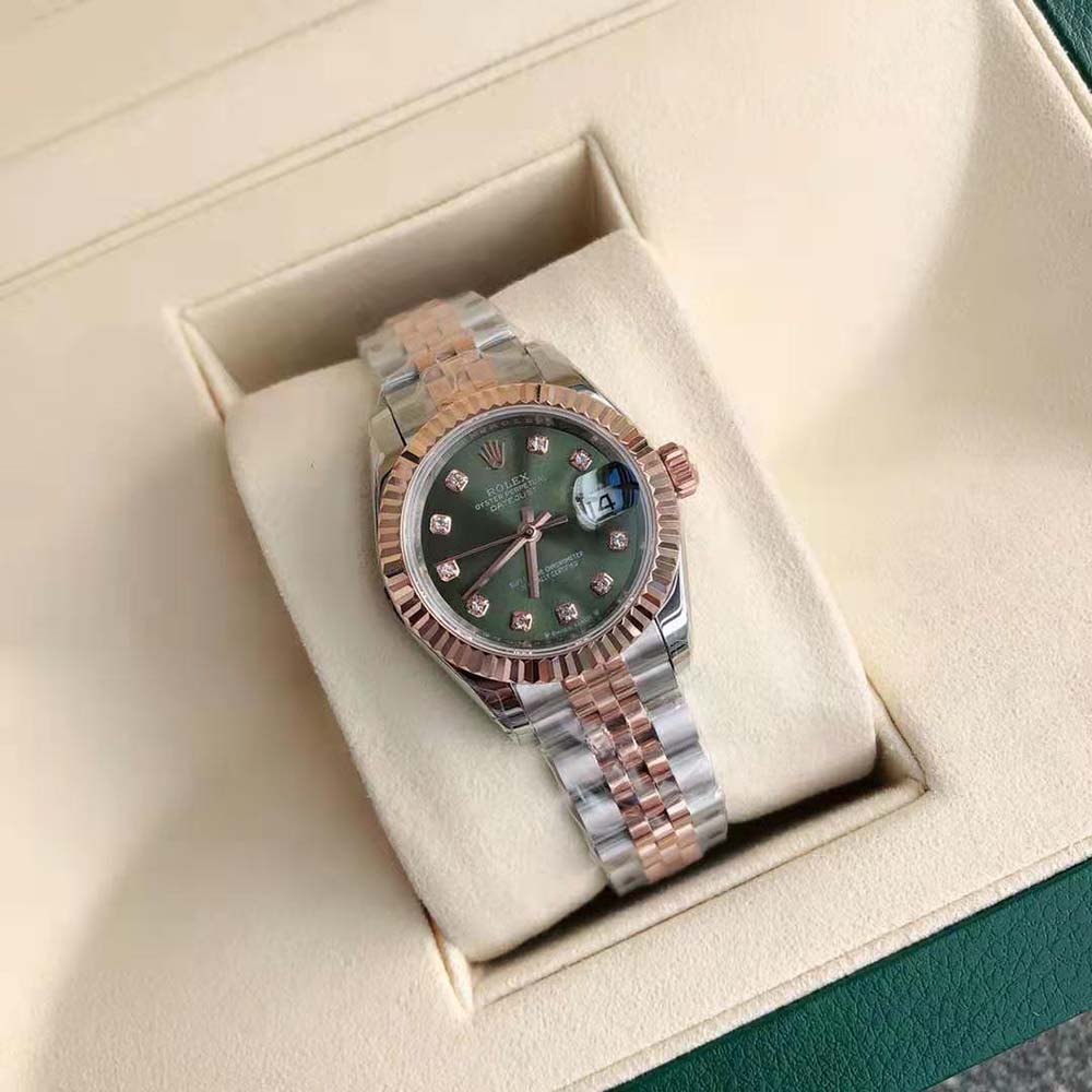 Rolex Women More Lady-Datejust Technical Details 28 mm in Oystersteel and Everose Gold-Green (3)