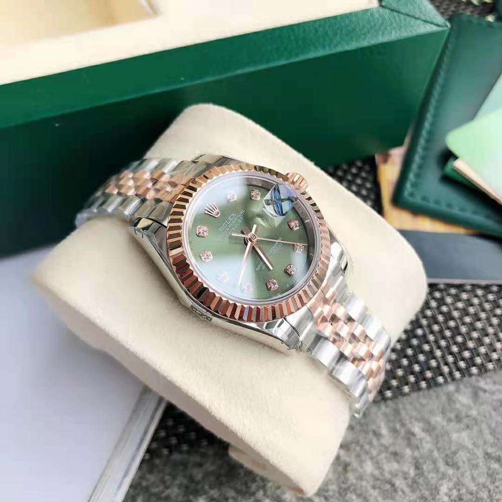 Rolex Women More Lady-Datejust Technical Details 28 mm in Oystersteel and Everose Gold-Green (6)