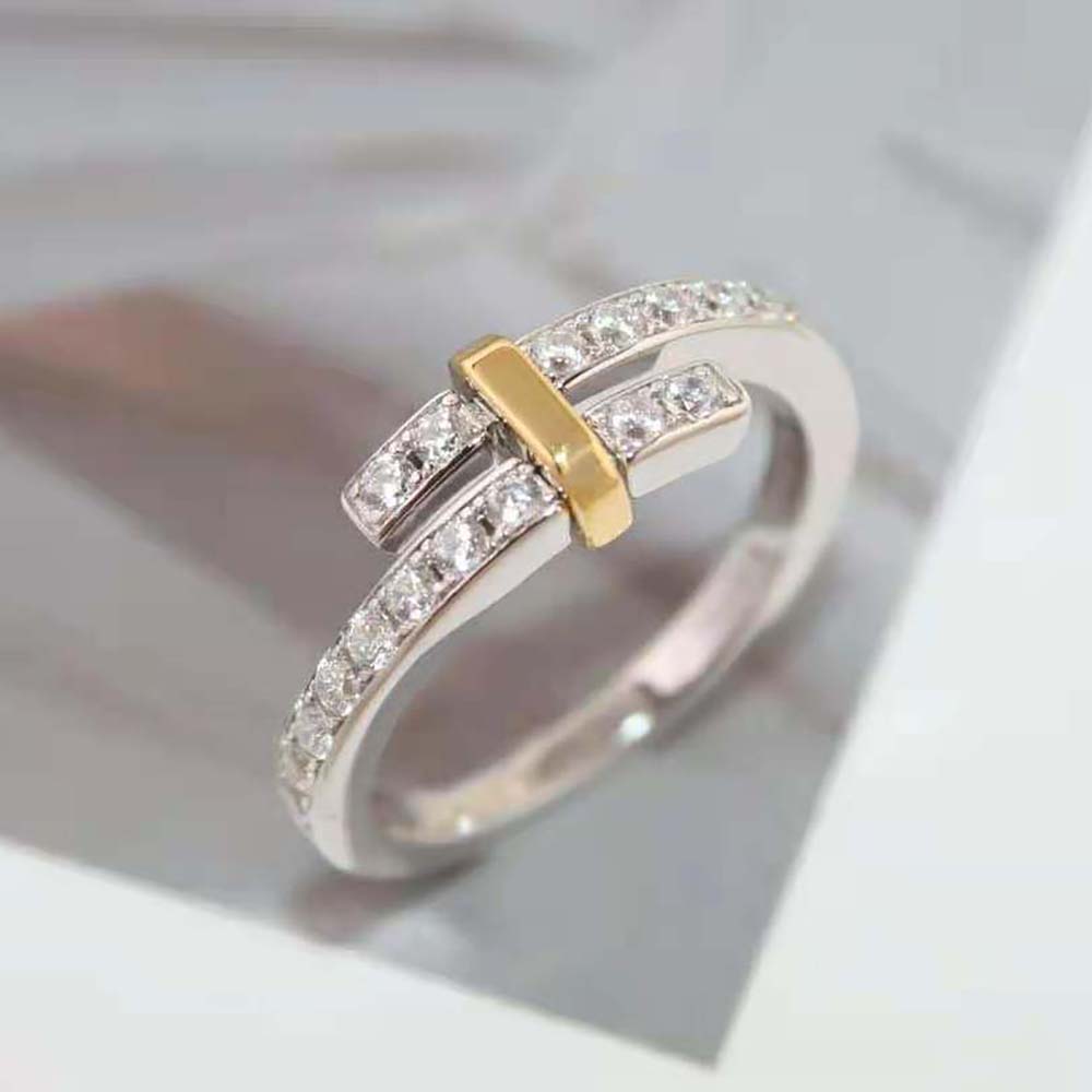 Tiffany Edge Bypass Ring in Platinum and Yellow Gold with Diamonds (5)