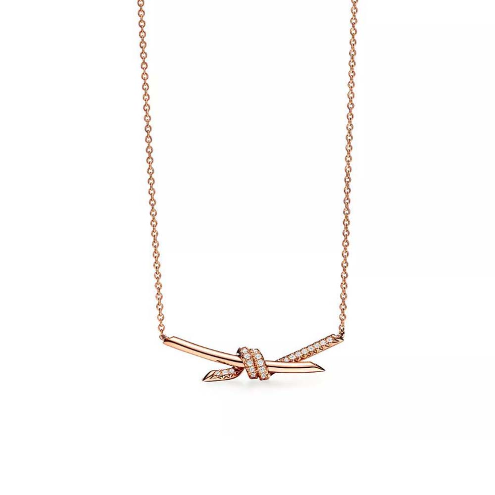 Tiffany Knot Pendant in Rose Gold with Diamonds (1)