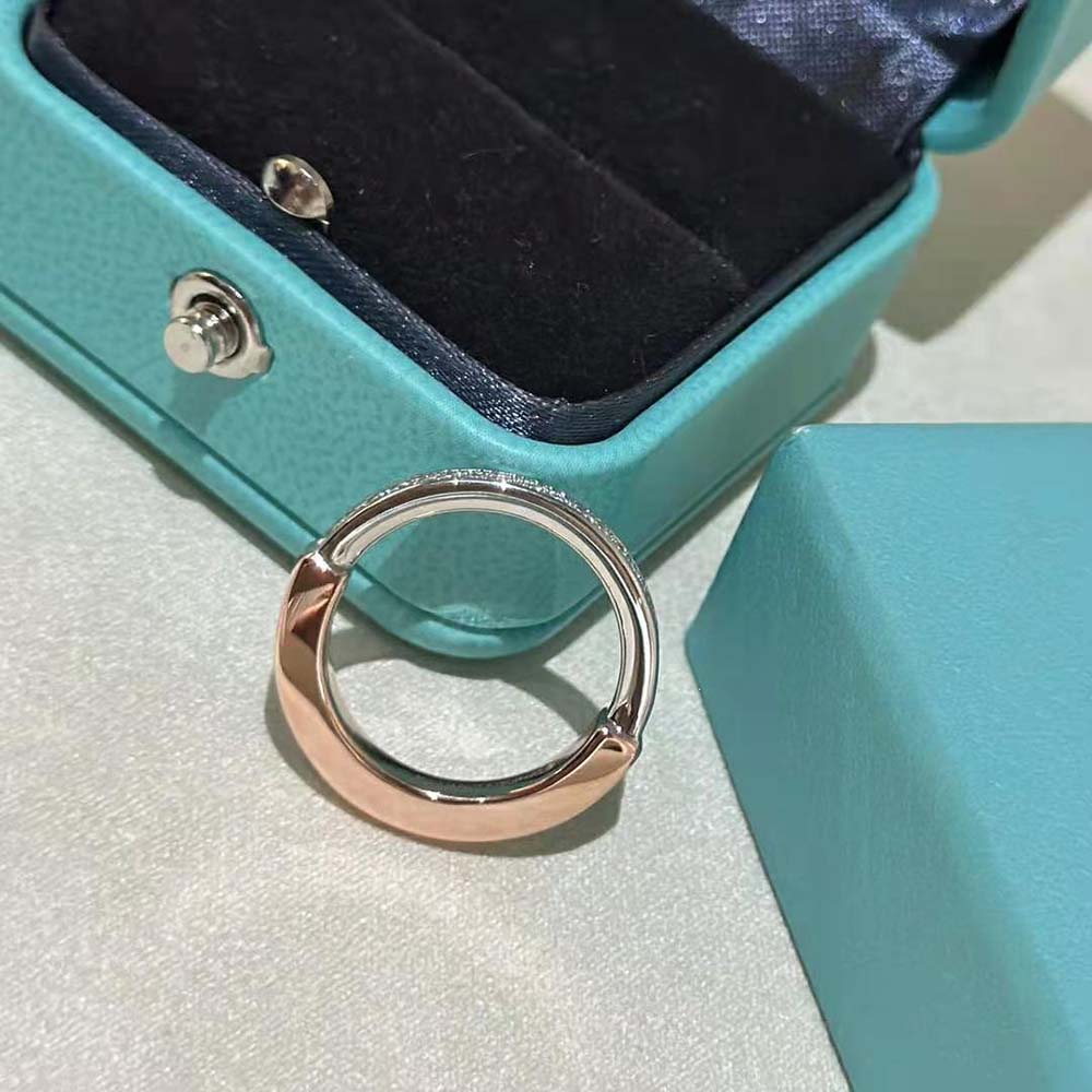 Tiffany Lock Ring in Rose and White Gold with Diamonds (5)