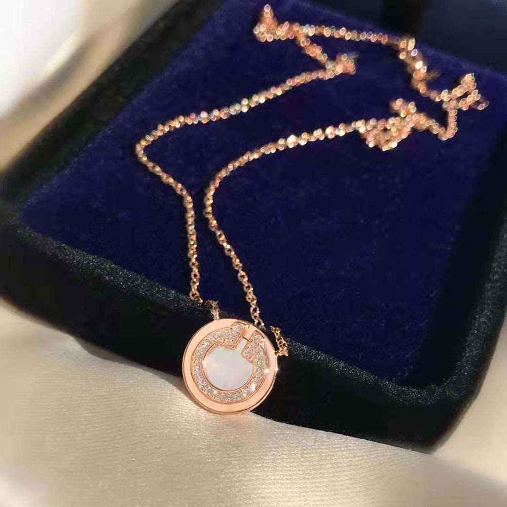 Tiffany T Diamond and Mother-of-pearl Circle Pendant in Rose Gold (8)