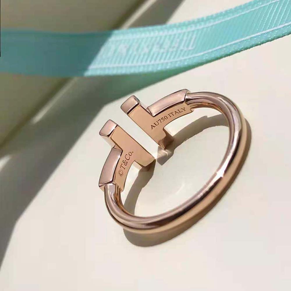 Tiffany T Wire Ring in Rose Gold with Diamonds and Mother-of-Pearl (10)