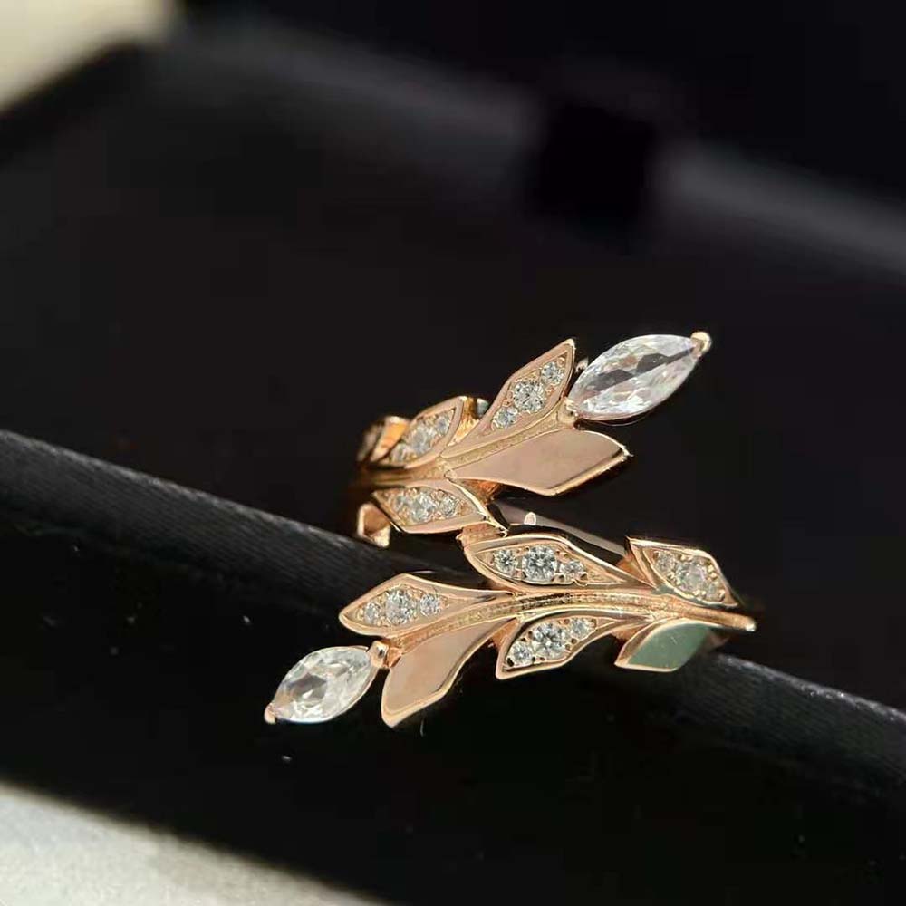 Tiffany Victoria Vine Bypass Ring in Rose Gold with Diamonds (3)