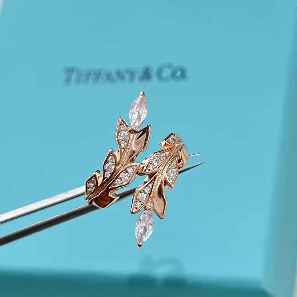 Tiffany Victoria Vine Bypass Ring in Rose Gold with Diamonds (7)