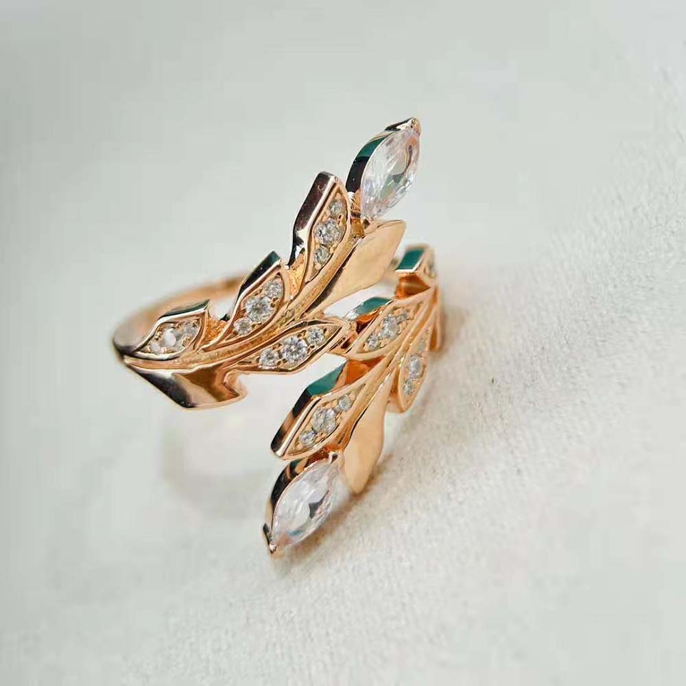 Tiffany Victoria Vine Bypass Ring in Rose Gold with Diamonds (8)