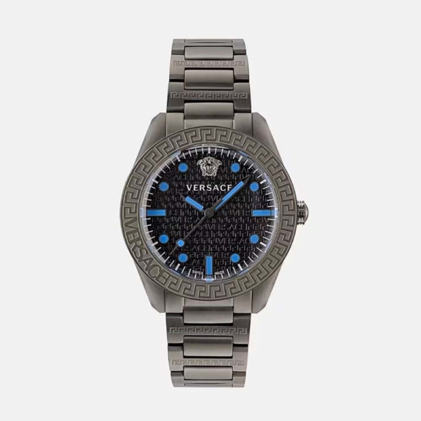 Versace Men Greca Dome Watch Quartz 42 mm in Steel-Black (1)