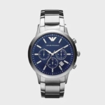 Armani Men Chronograph Stainless Steel Watch 43 mm-Navy