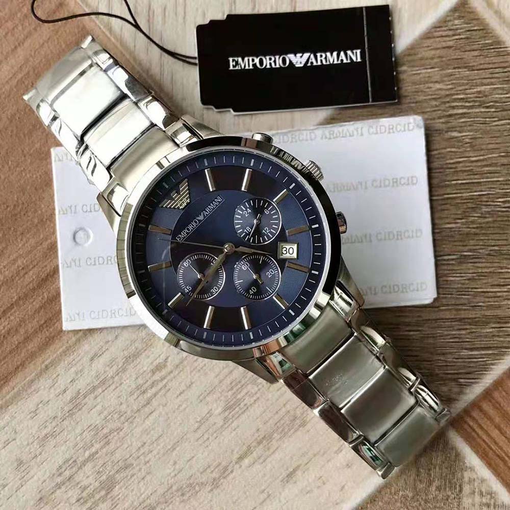 Armani Men Chronograph Stainless Steel Watch 43 mm-Navy (4)