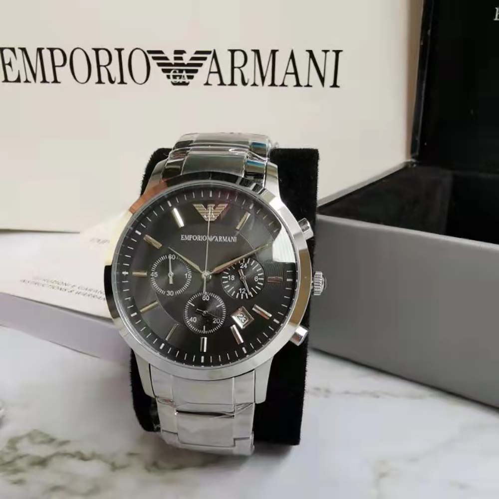 Armani Men Chronograph Stainless Steel Watch 43mm-Black (2)