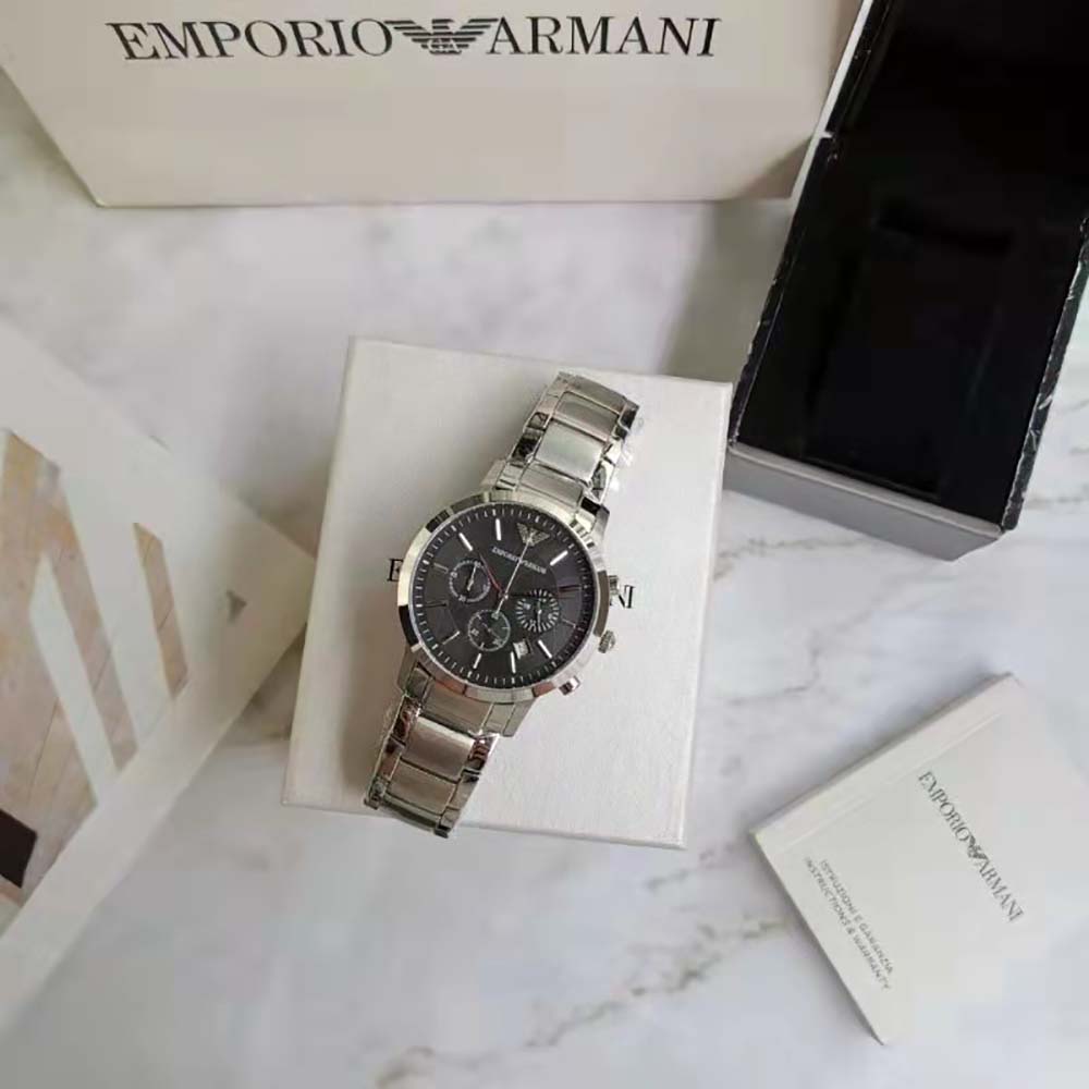 Armani Men Chronograph Stainless Steel Watch 43mm-Black (5)