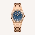 Audemars Piguet Men Royal Oak Quartz 33 mm in Pink Gold Case-Navy