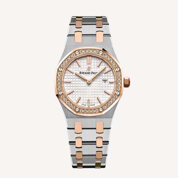 Audemars Piguet Men Royal Oak Quartz 33 mm in Stainless Steel and Pink Gold-White (1)