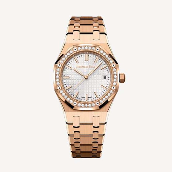 Audemars Piguet Men Royal Oak Selfwinding 34 mm in Pink Gold-White (1)