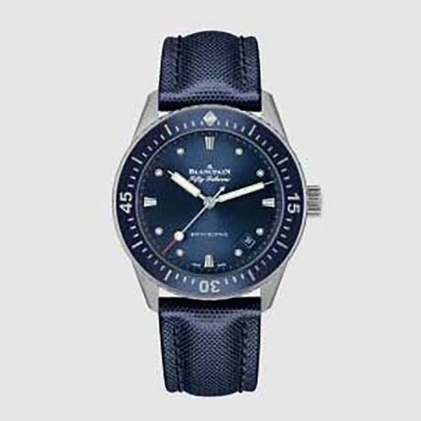 Blancpain Men Fifty Fathoms Bathyscaphe Automatique 38 mmin Steel-Navy (1)