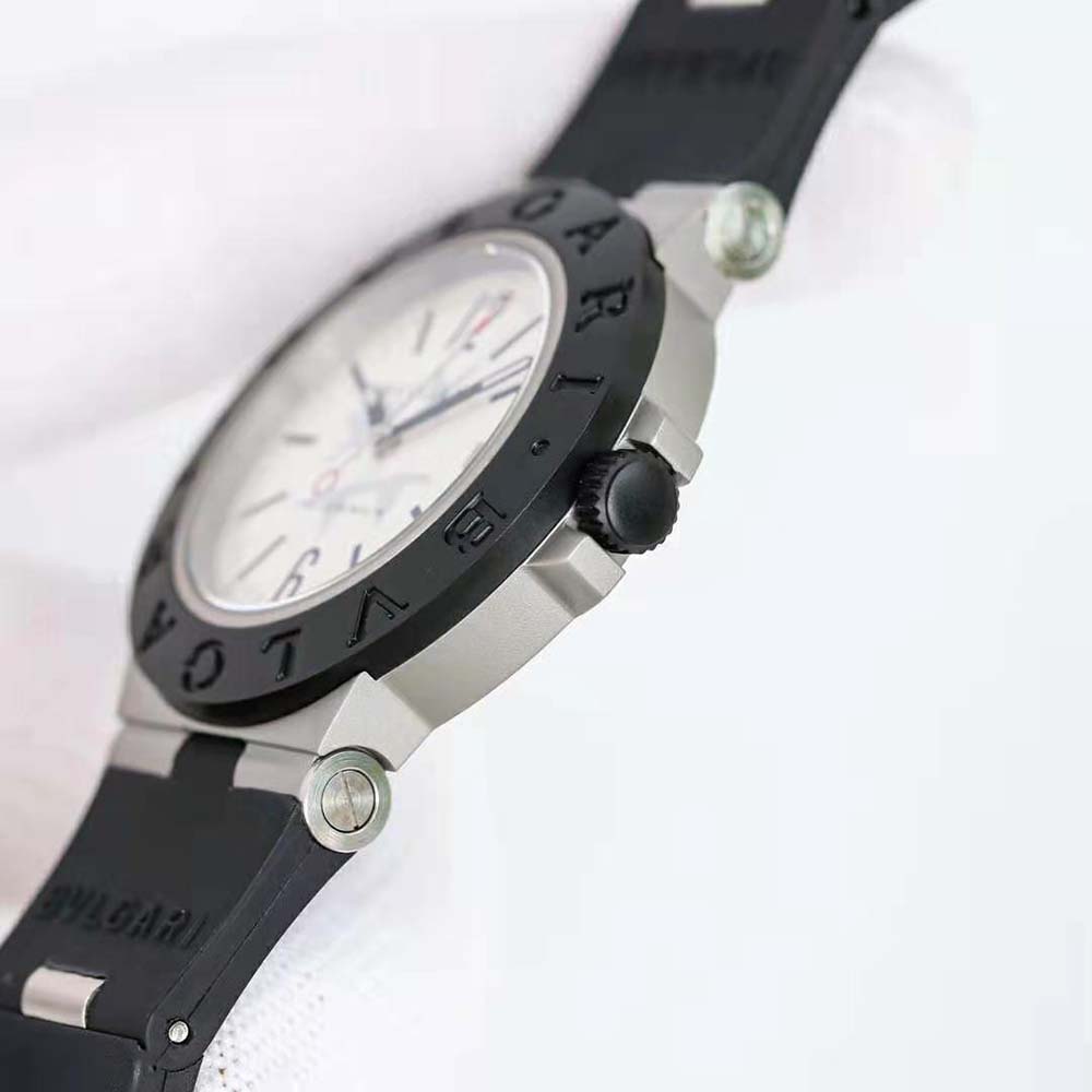 Bulgari Men Aluminium Watch Automatic Winding 40 mm in Aluminium Titanium-White (5)