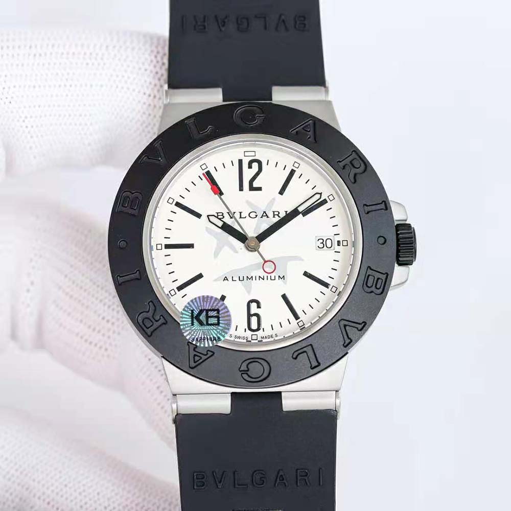 Bulgari Men Aluminium Watch Automatic Winding 40 mm in Aluminium Titanium-White (6)