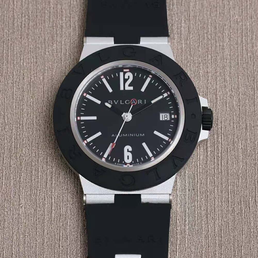 Bulgari Men Bvlgari Aluminium Watch Automatic Movement 40 mm in Aluminium Titanium (2)