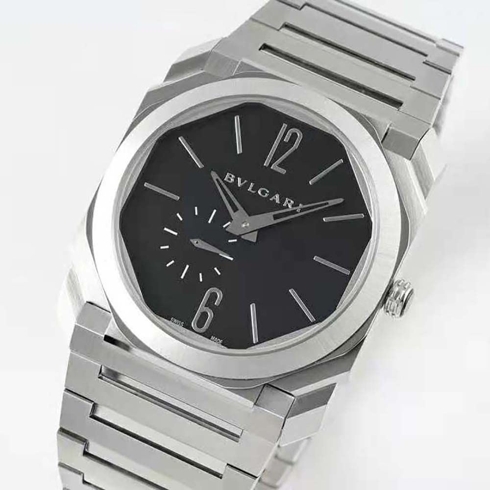 Bulgari Men Octo Finissimo Automatic Winding 40 mm in Stainless Steel-Black (3)