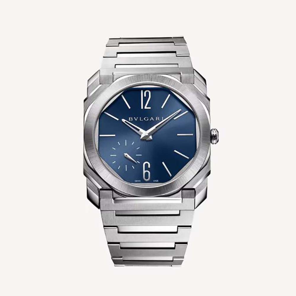 Bulgari Men Octo Finissimo Automatic Winding 40 mm in Stainless Steel-Navy (1)