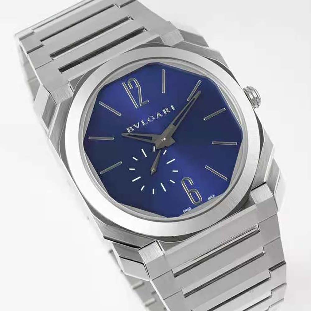 Bulgari Men Octo Finissimo Automatic Winding 40 mm in Stainless Steel-Navy (3)