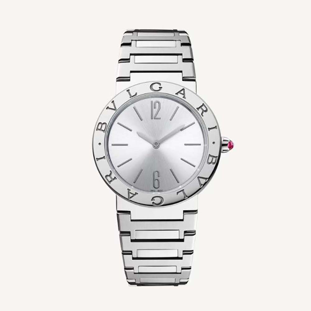 Bulgari Women Bvlgari Bvlgari Watch Quartz Movement 33 mm in Stainless Steel-Silver (1)