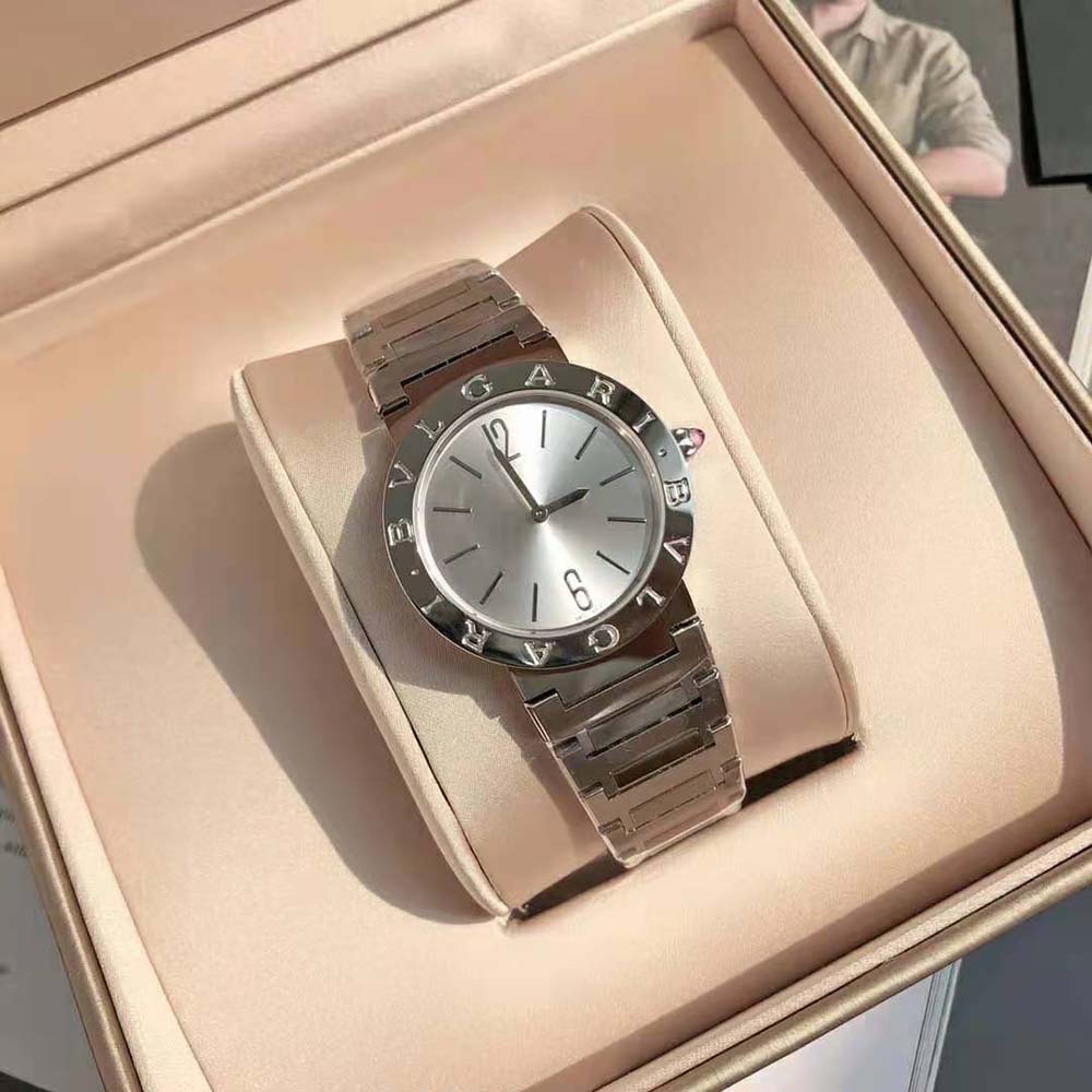 Bulgari Women Bvlgari Bvlgari Watch Quartz Movement 33 mm in Stainless Steel-Silver (2)