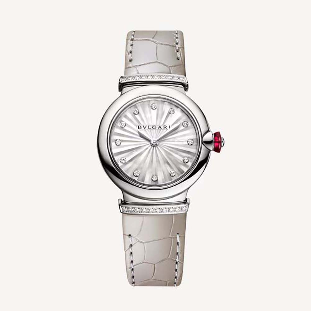 Bulgari Women LVCEA watch Quartz Movement 28 mm in Stainless Steel-Grey