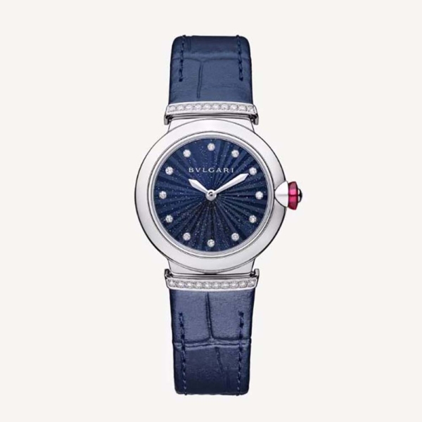 Bulgari Women LVCEA watch Quartz Movement 28 mm in Stainless Steel-Navy (1)