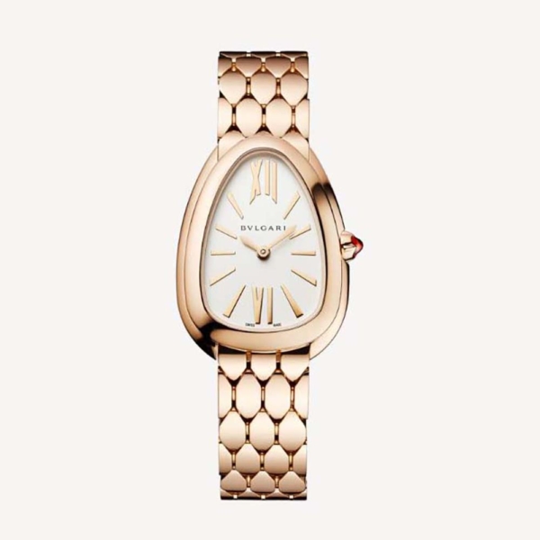 Bulgari Women Serpenti Seduttori Watch Quartz Movement 33 mm in Rose Gold-White (1)