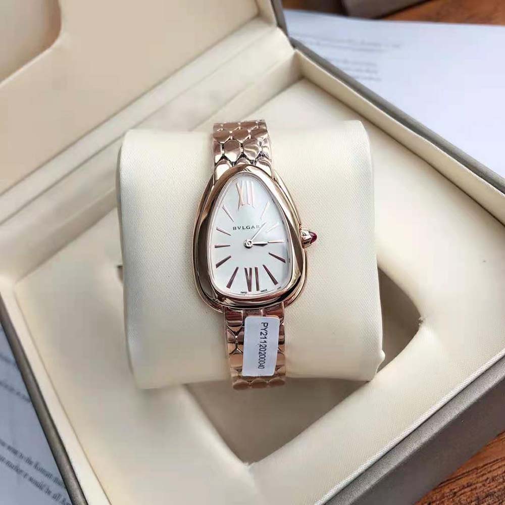 Bulgari Women Serpenti Seduttori Watch Quartz Movement 33 mm in Rose Gold-White (4)