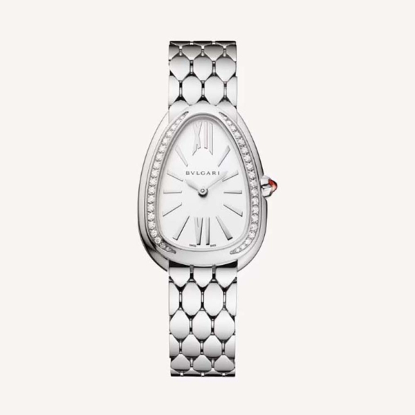 Bulgari Women Serpenti Seduttori Watch Quartz Movement 33 mm in Stainless Steel-Silver (1)