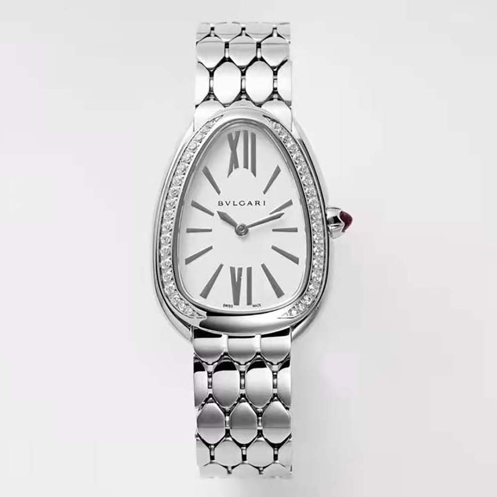 Bulgari Women Serpenti Seduttori Watch Quartz Movement 33 mm in Stainless Steel-Silver (2)