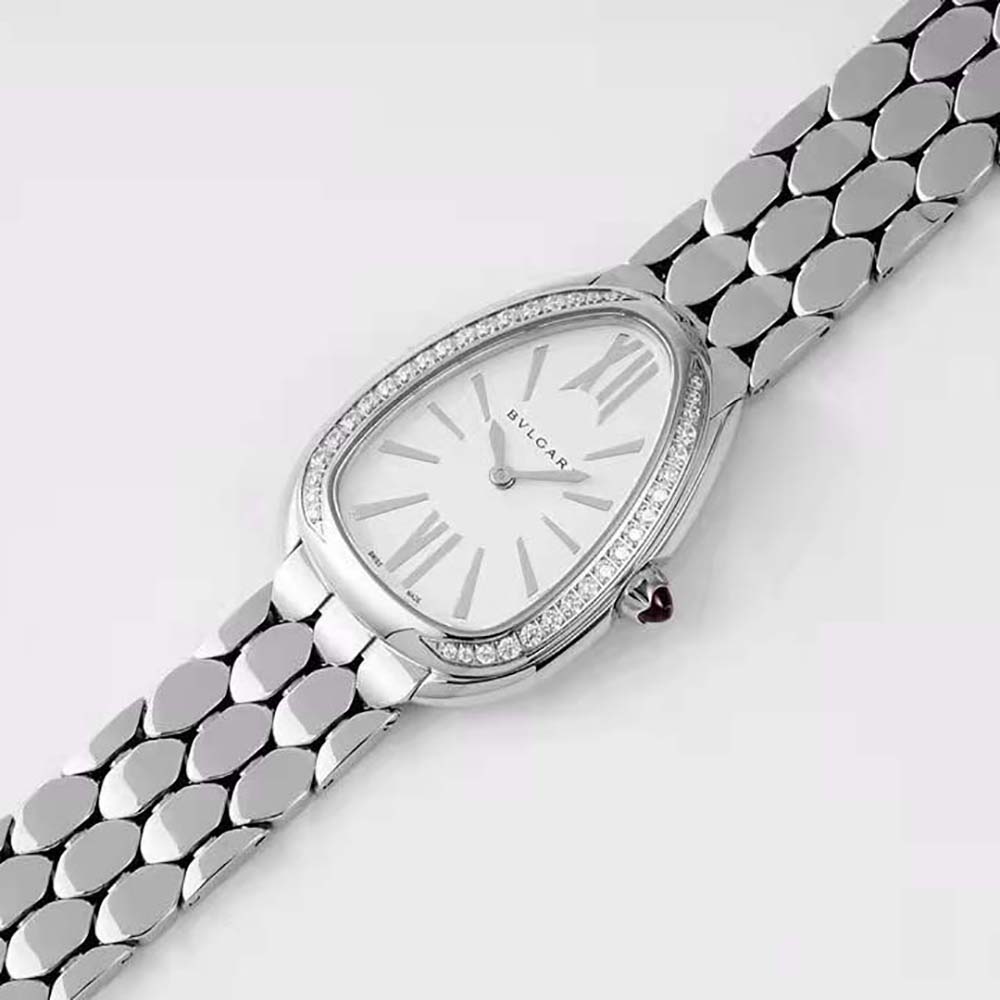 Bulgari Women Serpenti Seduttori Watch Quartz Movement 33 mm in Stainless Steel-Silver (3)