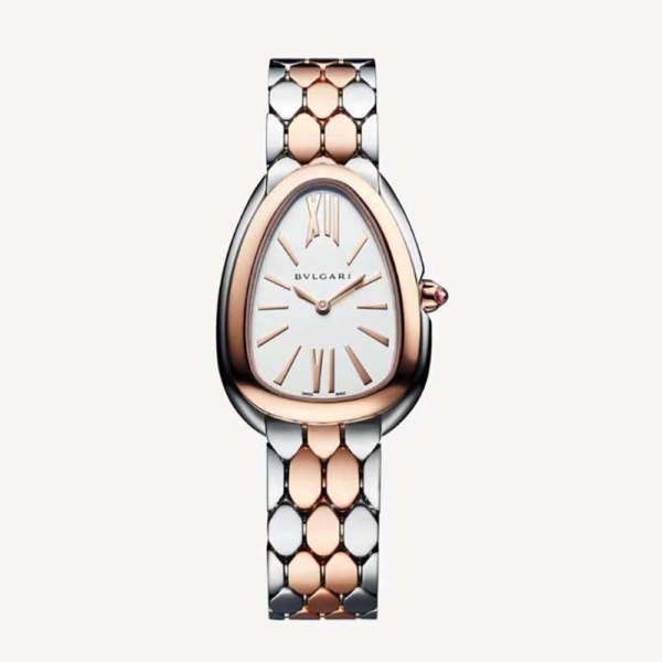 Bulgari Women Serpenti Seduttori Watch Quartz Movement 33 mm in Steel and Gold-White (1)