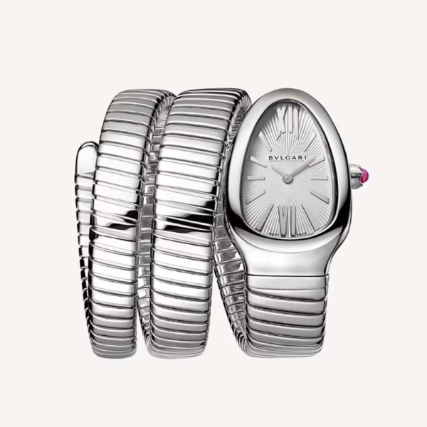 Bulgari Women Serpenti Tubogas Watch Quartz Movement 35 mm in Stainless Steel-Silver (1)