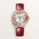 Cartier Women Ballon Bleu De Cartier Watch 33 mm Mechanical Movement in Rose Gold-Red