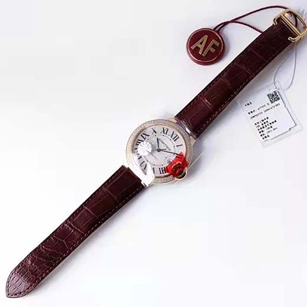 Cartier Women Ballon Bleu De Cartier Watch 33 mm Mechanical Movement in Rose Gold-Red (10)