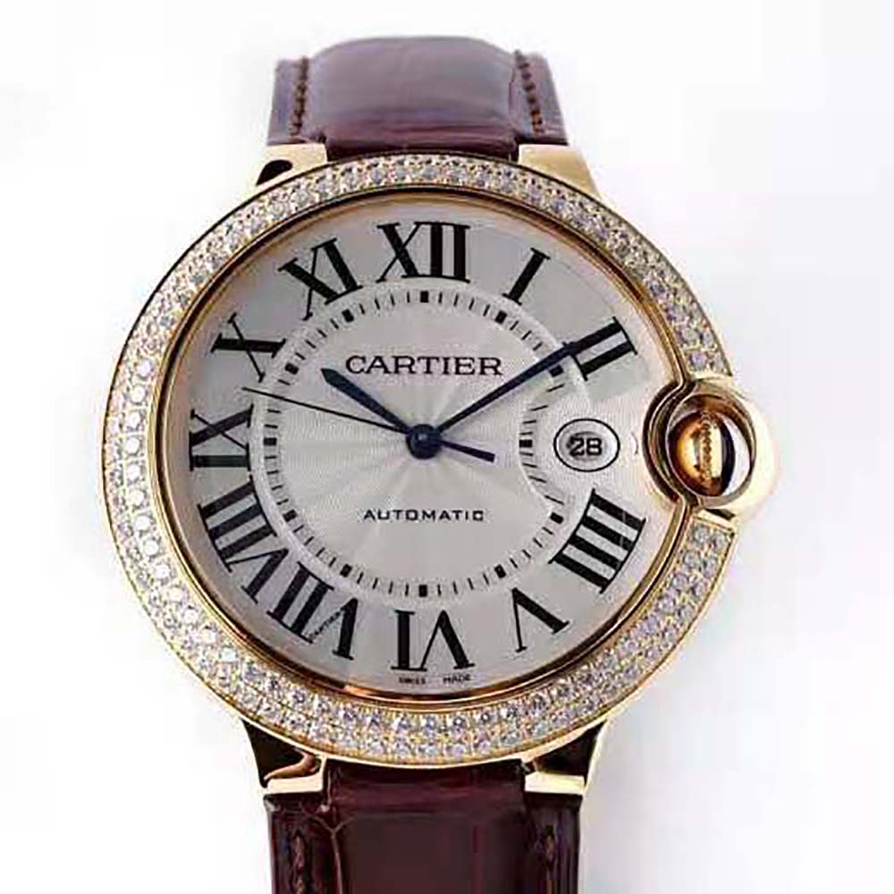 Cartier Women Ballon Bleu De Cartier Watch 33 mm Mechanical Movement in Rose Gold-Red (3)