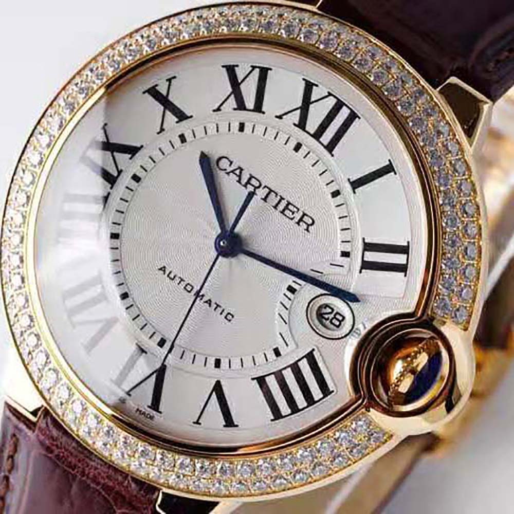 Cartier Women Ballon Bleu De Cartier Watch 33 mm Mechanical Movement in Rose Gold-Red (4)