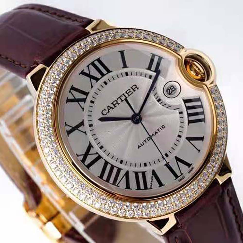 Cartier Women Ballon Bleu De Cartier Watch 33 mm Mechanical Movement in Rose Gold-Red (5)