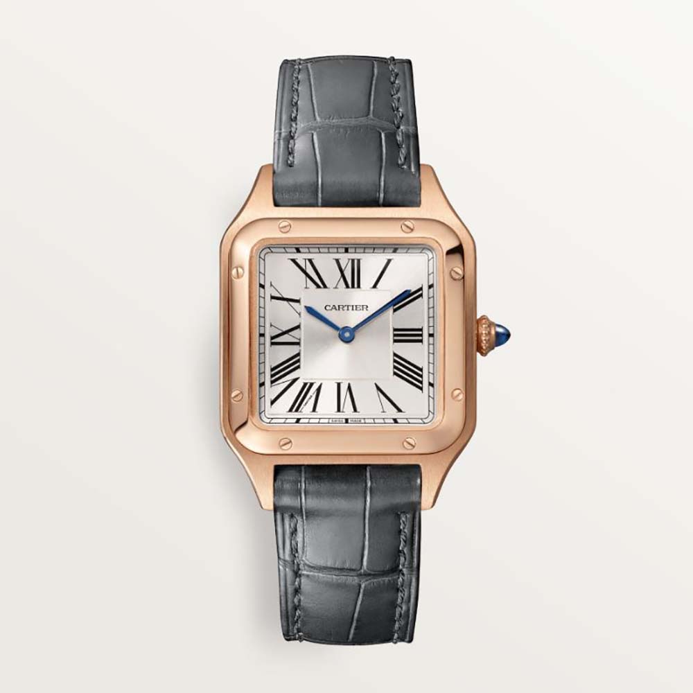 Cartier Women Santos-Dumont Watch Quartz Movement in Rose Gold-Silver