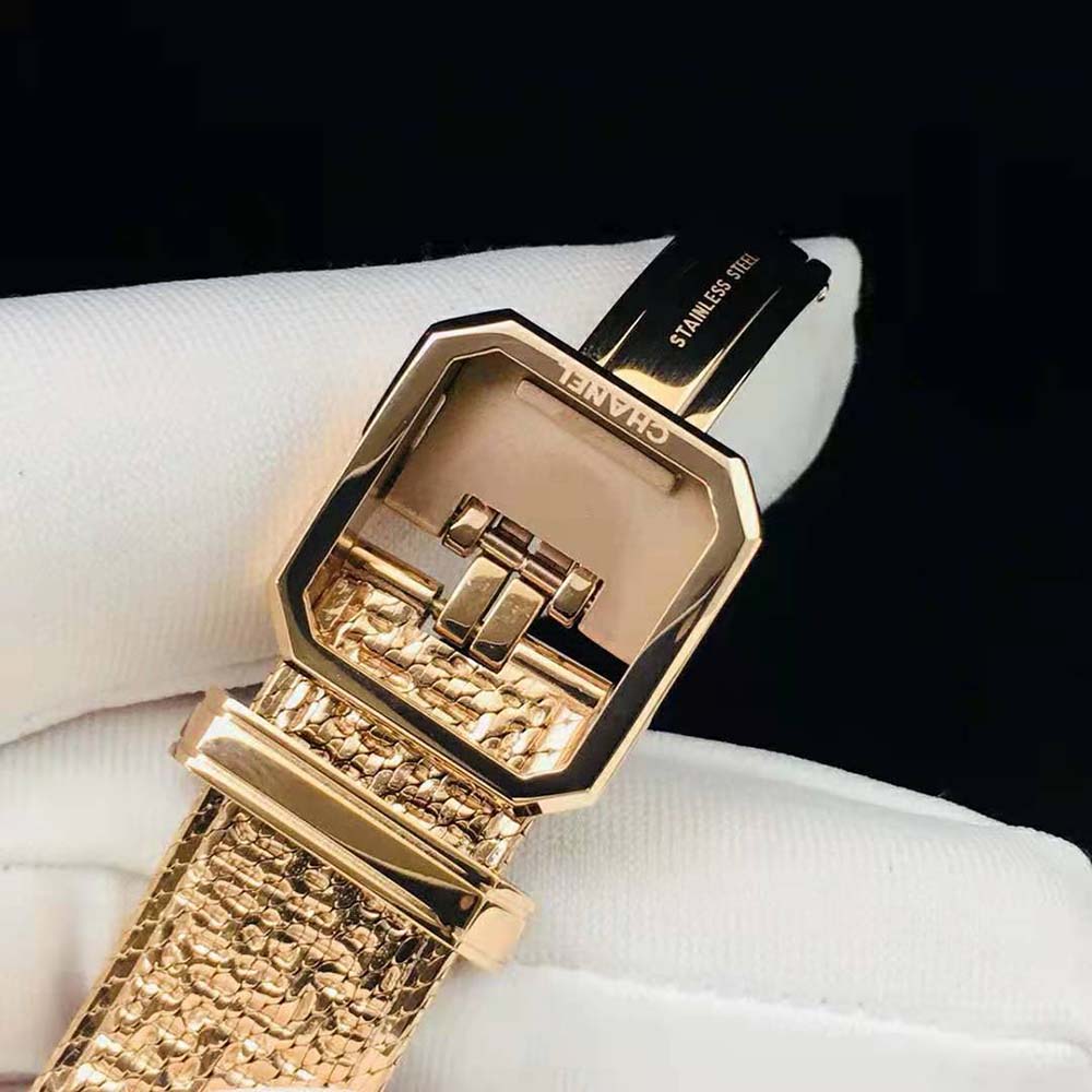 Chanel Women Boy·Friend Tweed Watch Quartz Movement in Beige Gold and Diamonds (8)