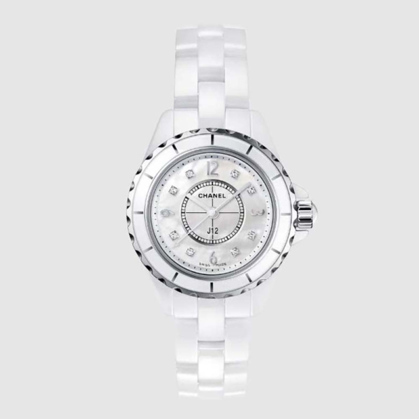 Chanel Women J12 Watch 29 mm Quartz Movement in Steel and White Ceramic (1)