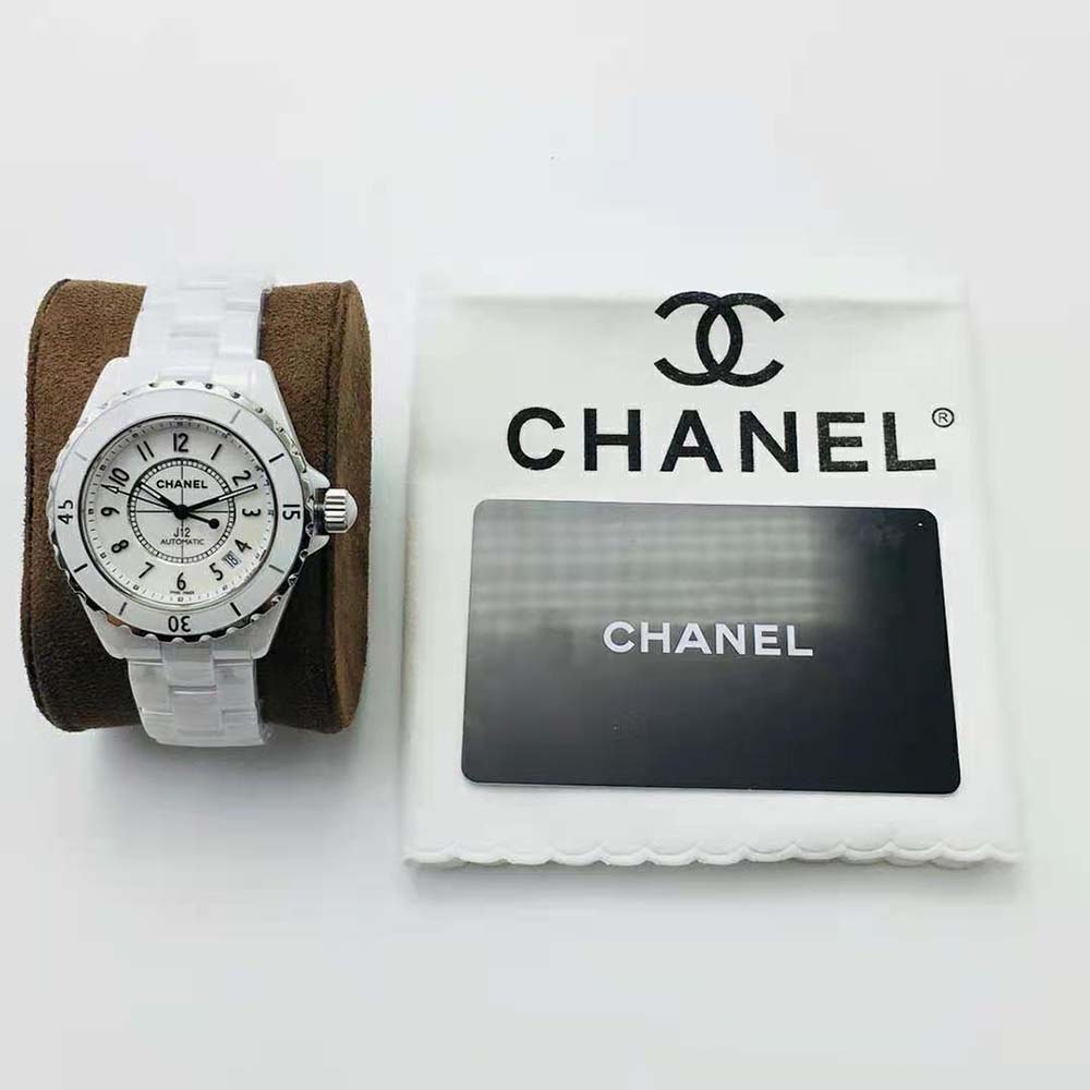 Chanel Women J12 Watch Caliber 12.1 Self-winding 38 mm in Steel-White (2)
