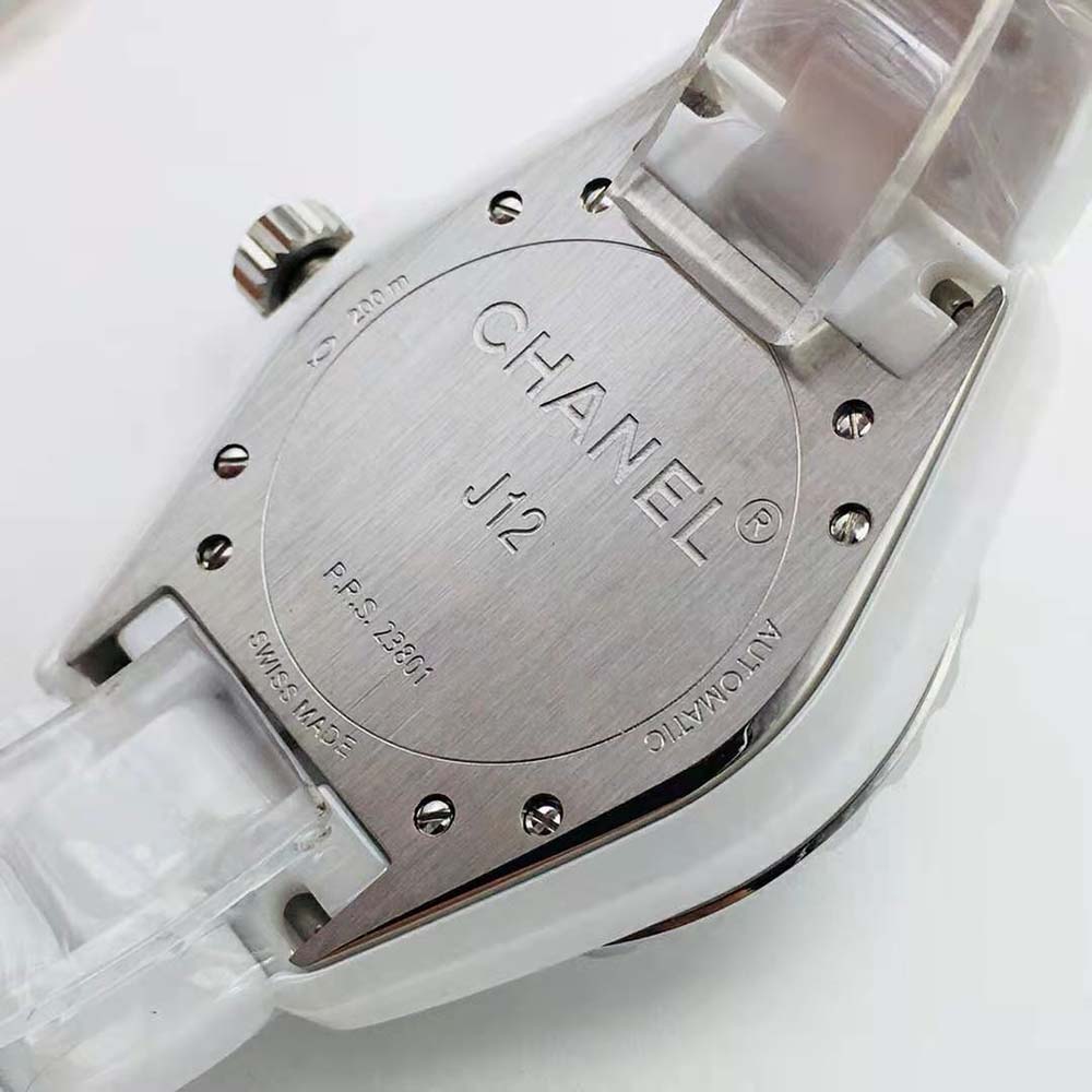Chanel Women J12 Watch Caliber 12.1 Self-winding 38 mm in Steel-White (7)